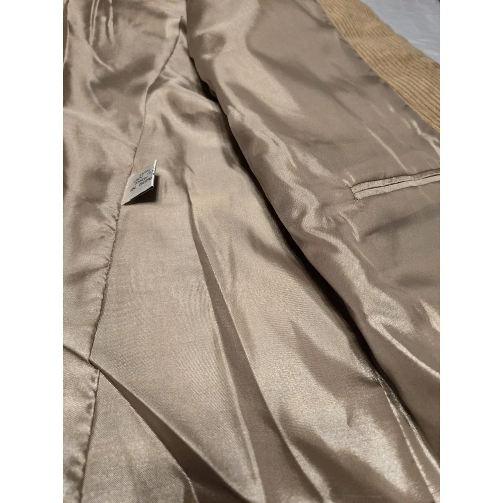 NWT Duke Haband Barrage 42R‎ Corduroy Mens Blazer Suit Jacket Brown Lined Luxe